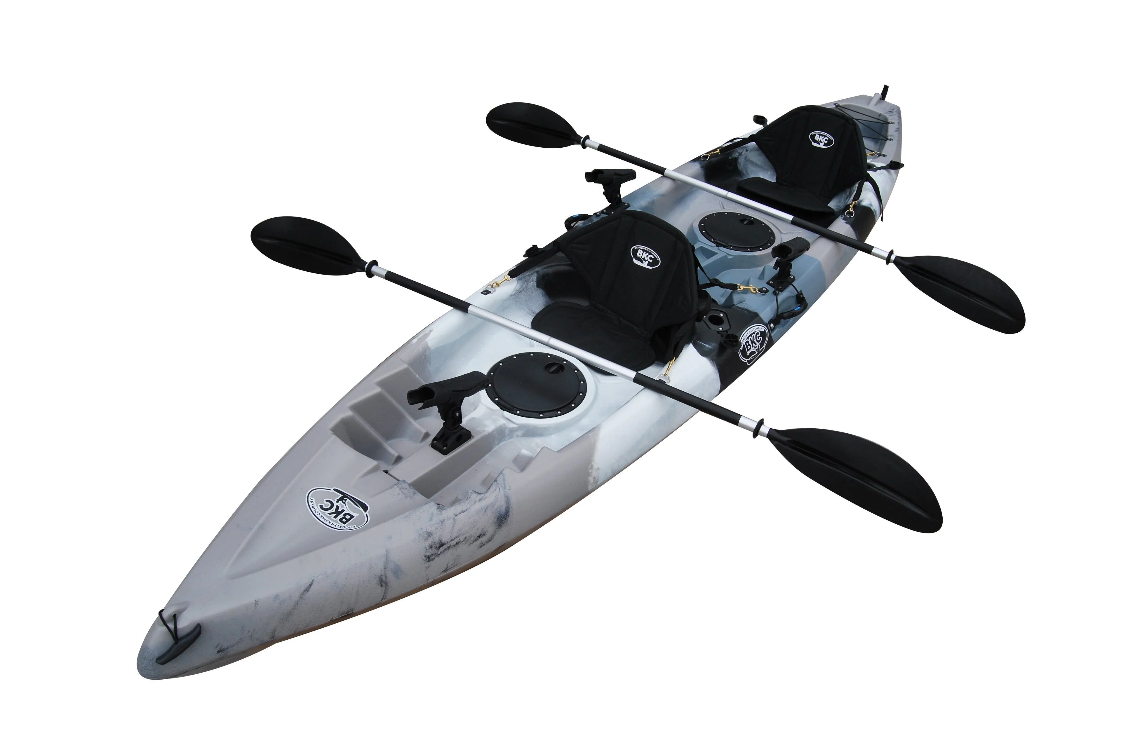 Kayak de pêche tandem BKC TK181 3,9 m pour 2 personnes avec sièges rembourrés et pagaies – 2026