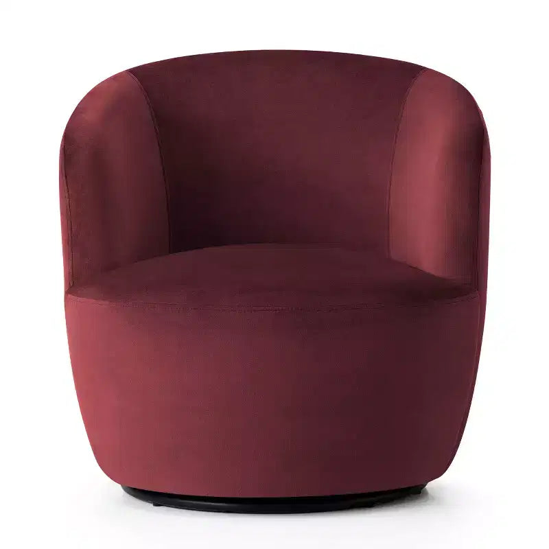 Fauteuil d'appoint pivotant moderne en velours, Fauteuil barillet rembourré avec rotation à 360°, Fauteuil de salon pour le séjour et le coin lecture - Panipeachy