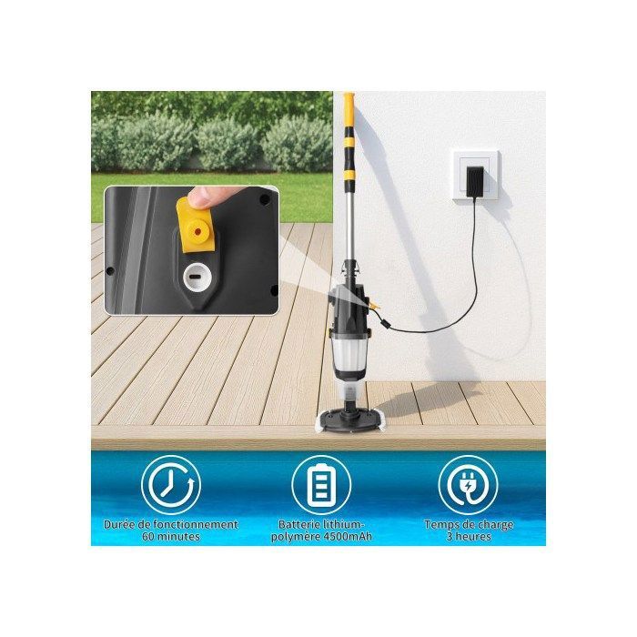 ALIGHTUP - Aspirateur de piscine électrique à main, Électrique  Nettoyeur de piscine, Nettoyeur à batterie, 230V, 33W - Bleu