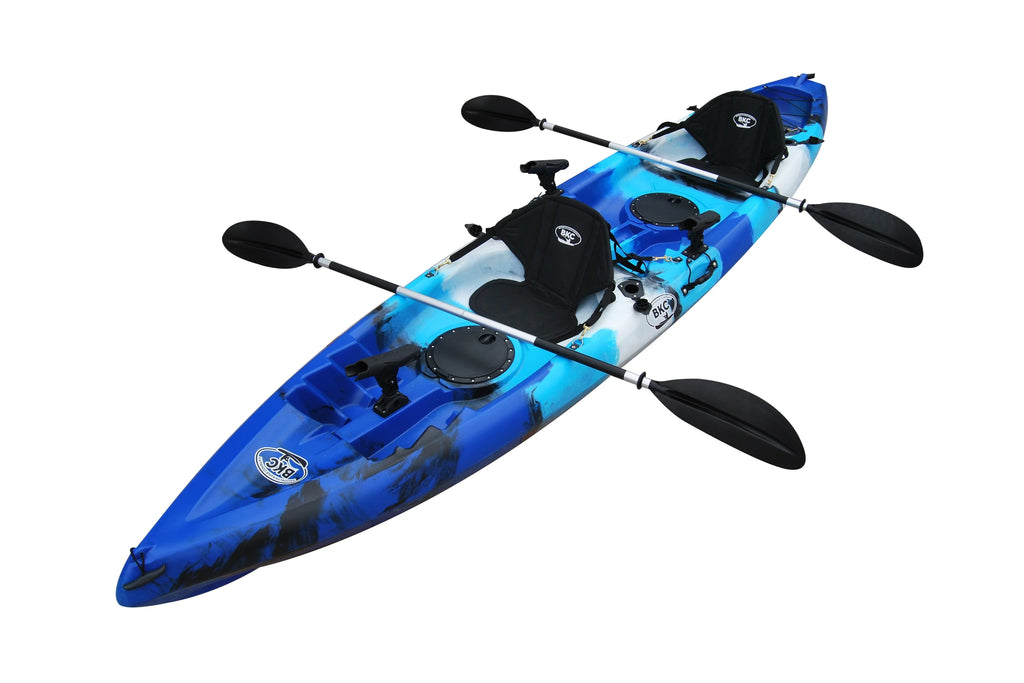 Kayak de pêche tandem BKC TK181 3,9 m pour 2 personnes avec sièges rembourrés et pagaies – 2026