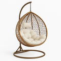 Fauteuil suspendu œuf avec coussin repose-tête, 200x100x100 cm(Marron/Beige)