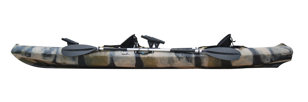 Kayak de pêche tandem BKC TK181 3,9 m pour 2 personnes avec sièges rembourrés et pagaies – 2026