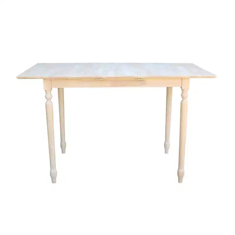 Table de salle à manger extensible hauteur comptoir avec rallonge papillon et pieds tournés non finie - International Concepts