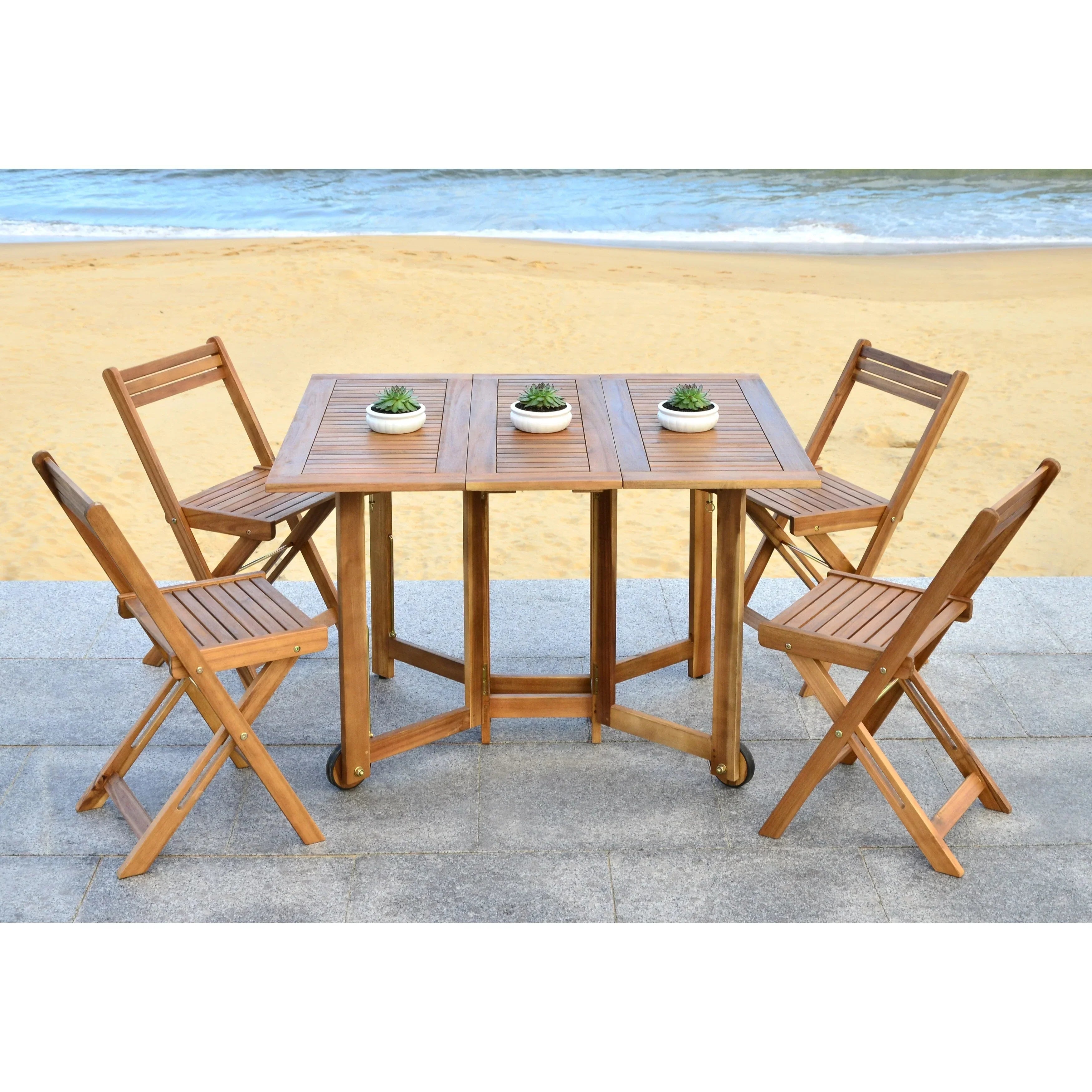 Ensemble de table à manger d'extérieur SAFAVIEH Outdoor Brandy 5 pièces - 43Lx35Px29H