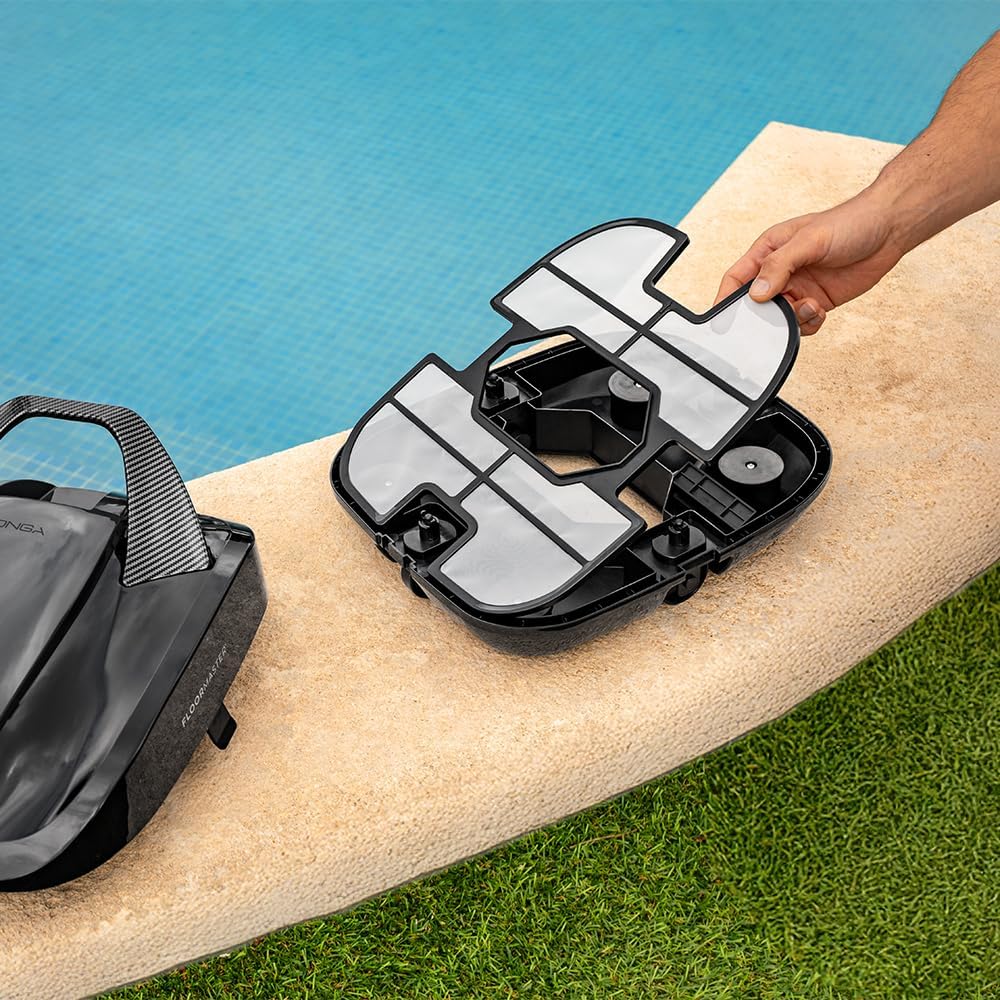 Cecotec Conga Pooldroid 2000 FloorMaster – Robot nettoyeur de piscine sans fil, autonomie 100 min, piscines jusqu’à 80 m², profondeur max. 2,5 m, filtre haute efficacité 2,5 L
