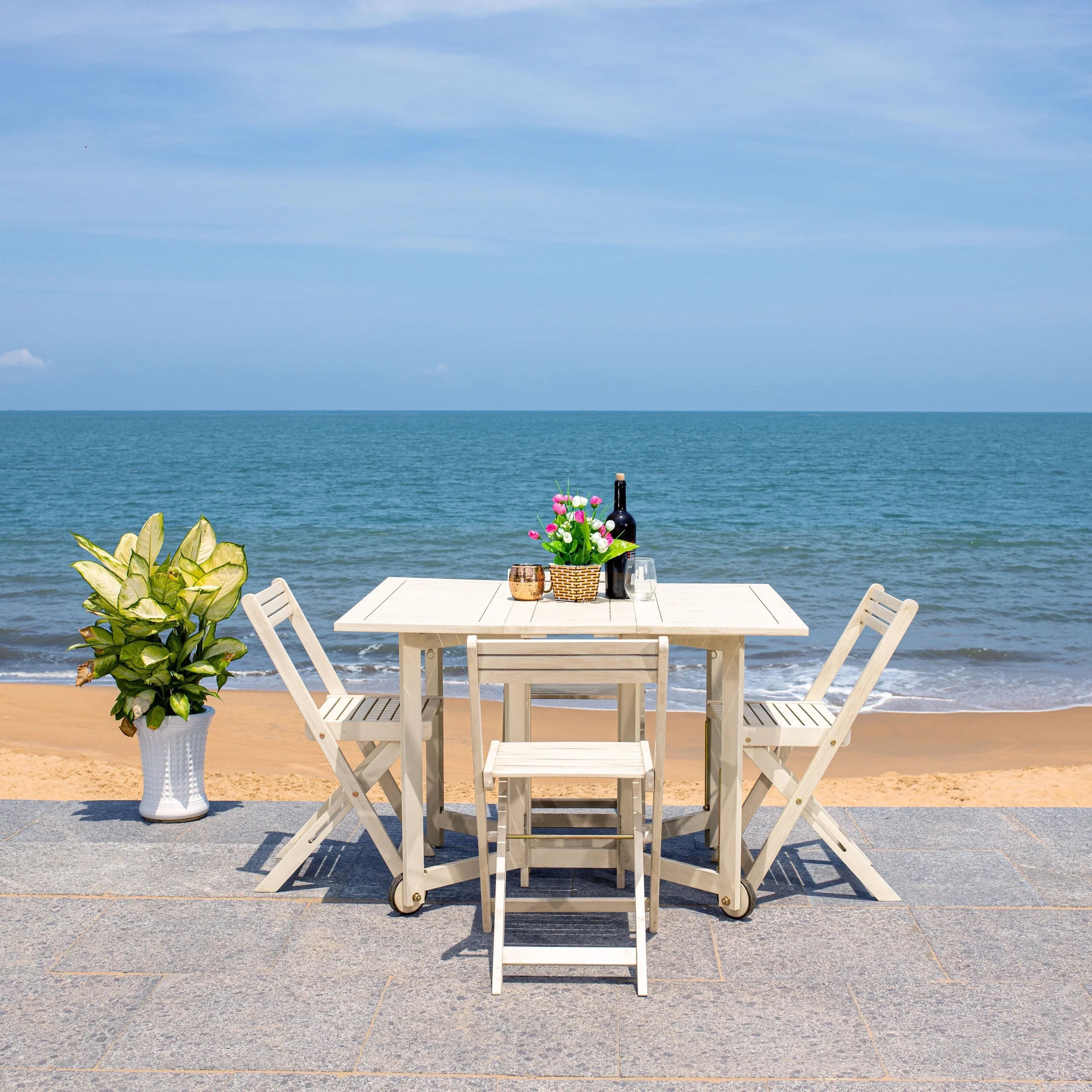 Ensemble de table à manger d'extérieur SAFAVIEH Outdoor Brandy 5 pièces - 43Lx35Px29H