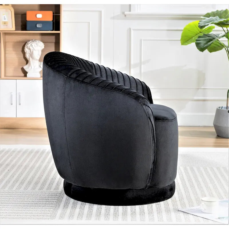 Petit fauteuil pivotant rond en velours Milvo
