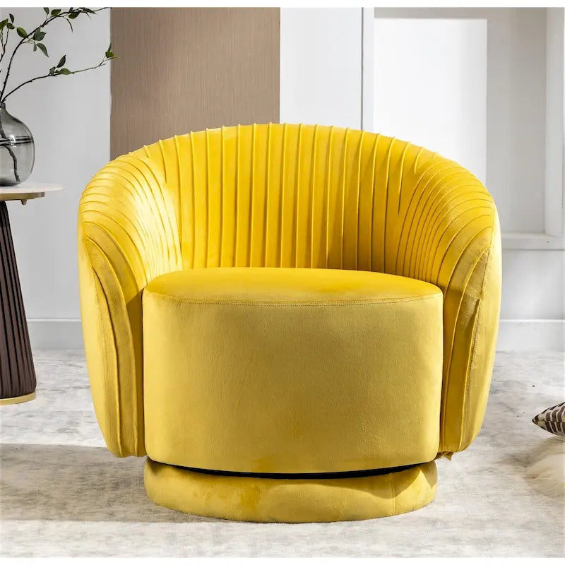 Petit fauteuil pivotant rond en velours Milvo