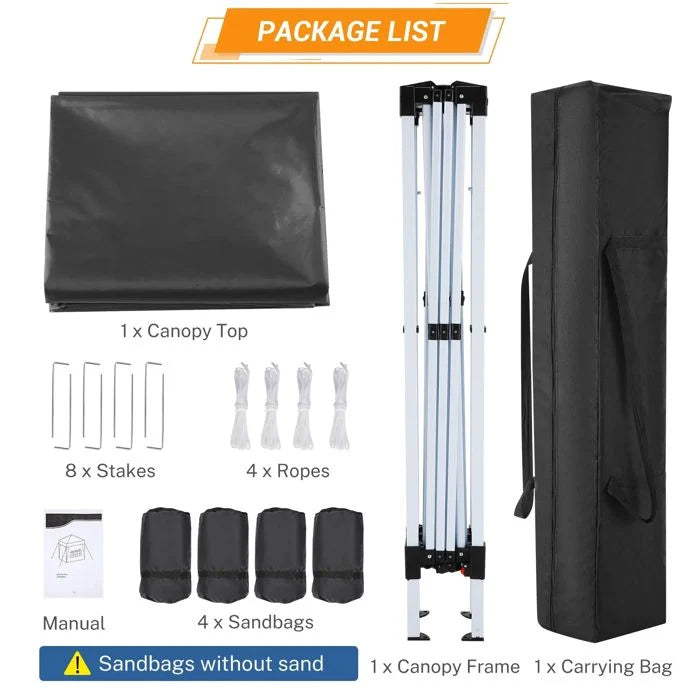 Tonnelle de Jardin Pliante 3x3m, Tente de Réception étanche et Protection UV, Chapiteau/Pavillon 3 Hauteur réglable-Noir