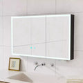 Armoire de toilette murale Zeus & Ruta 39.3x23.6 avec miroir, éclairage blanc uni et anti-buée, étagères de rangement