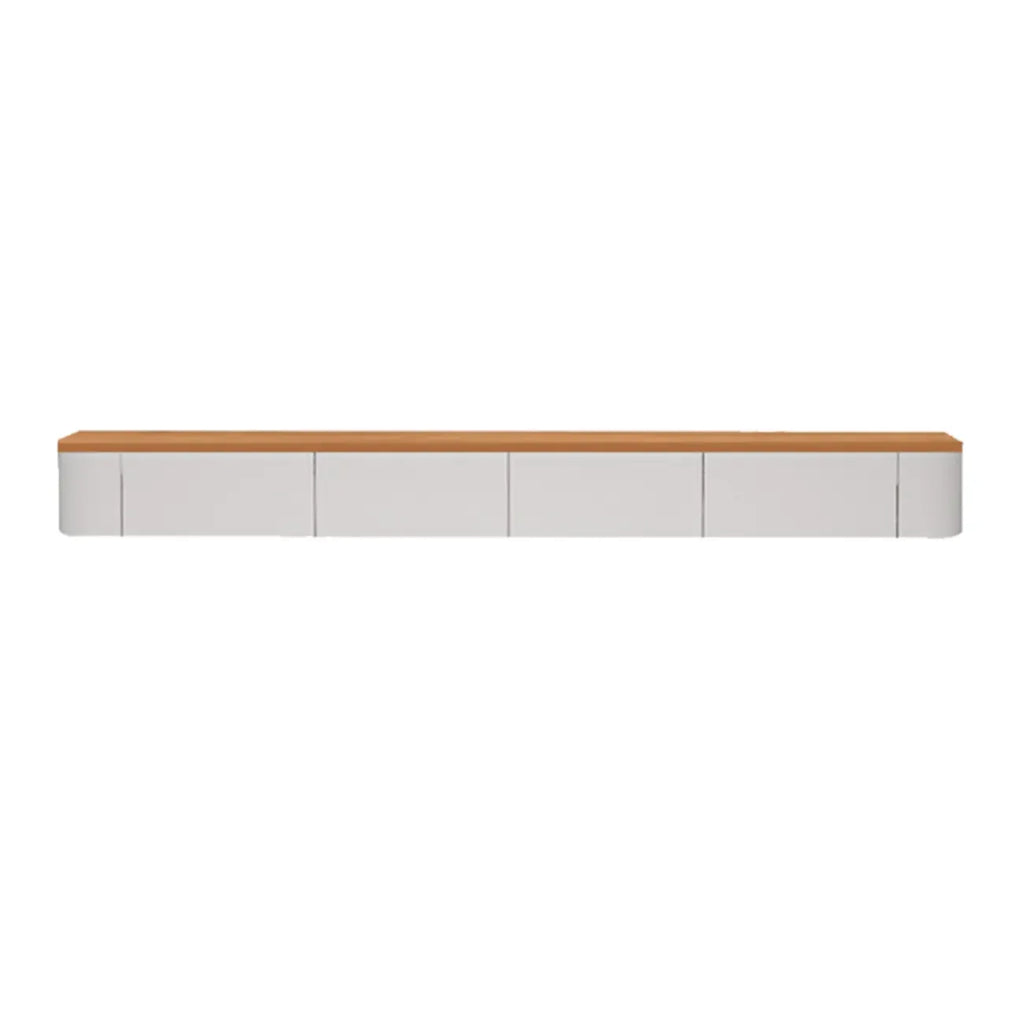 Meuble TV mural contemporain en bois blanc avec tiroirs