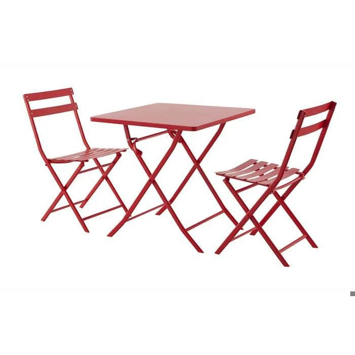 Table de jardin pliante carrée "Greensboro" pétrole 2 places en acier traité époxy - Hespéride