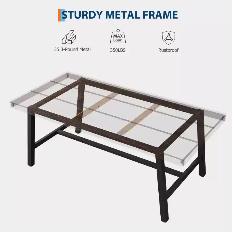 Table de salle à manger de 180 cm pour 6-8 personnes, grande table rectangulaire industrielle avec plateau en bois et pieds en métal pour cuisine et salle à manger, grise