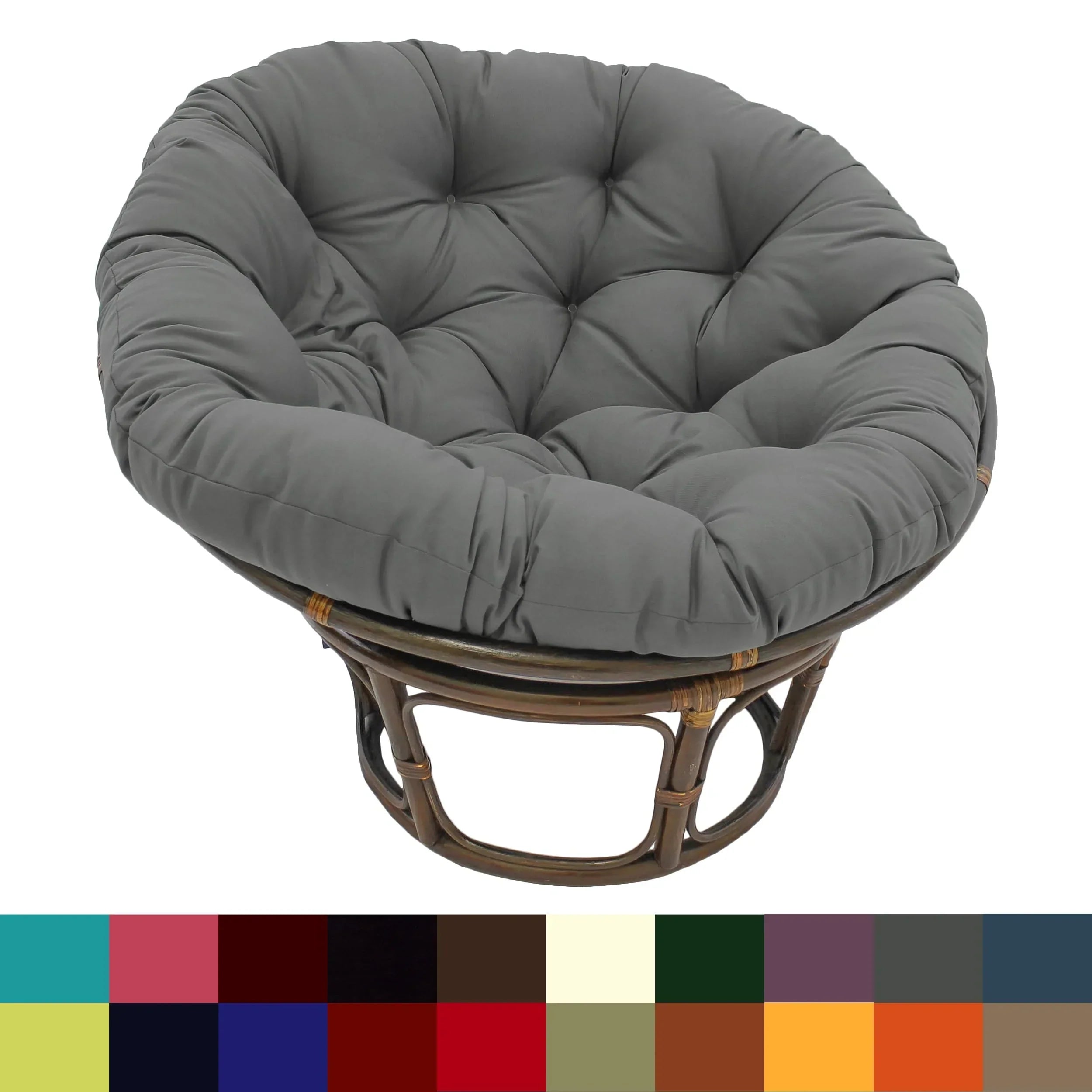 Fauteuil Papasan en rotin Bali 42 po avec coussin en sergé