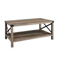Table basse Sophie Rustic Industrial à piètement X - Saracina Home