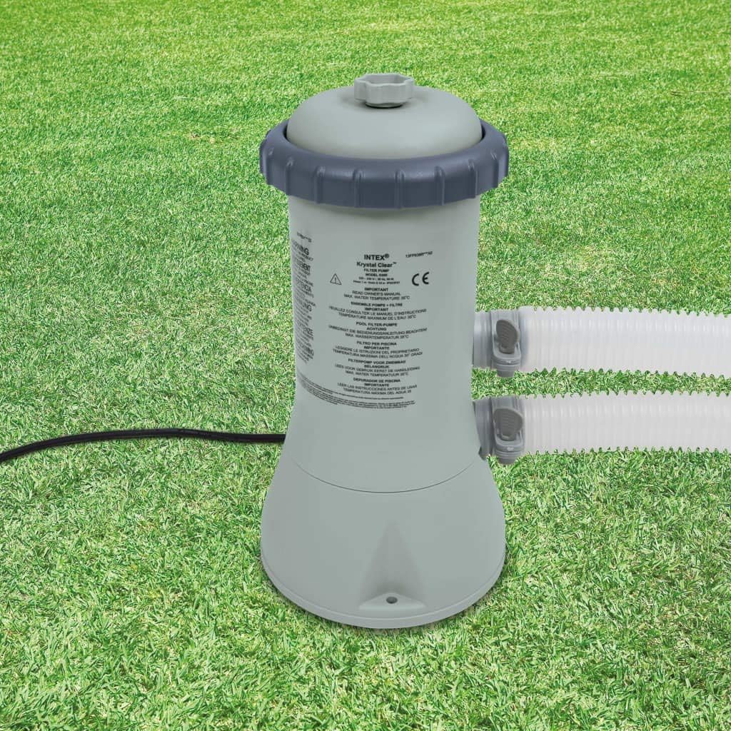 Intex Pompe filtrante à cartouche transparente Krystal - Système de filtration à cartouche de piscine - Gris - 900 L/H