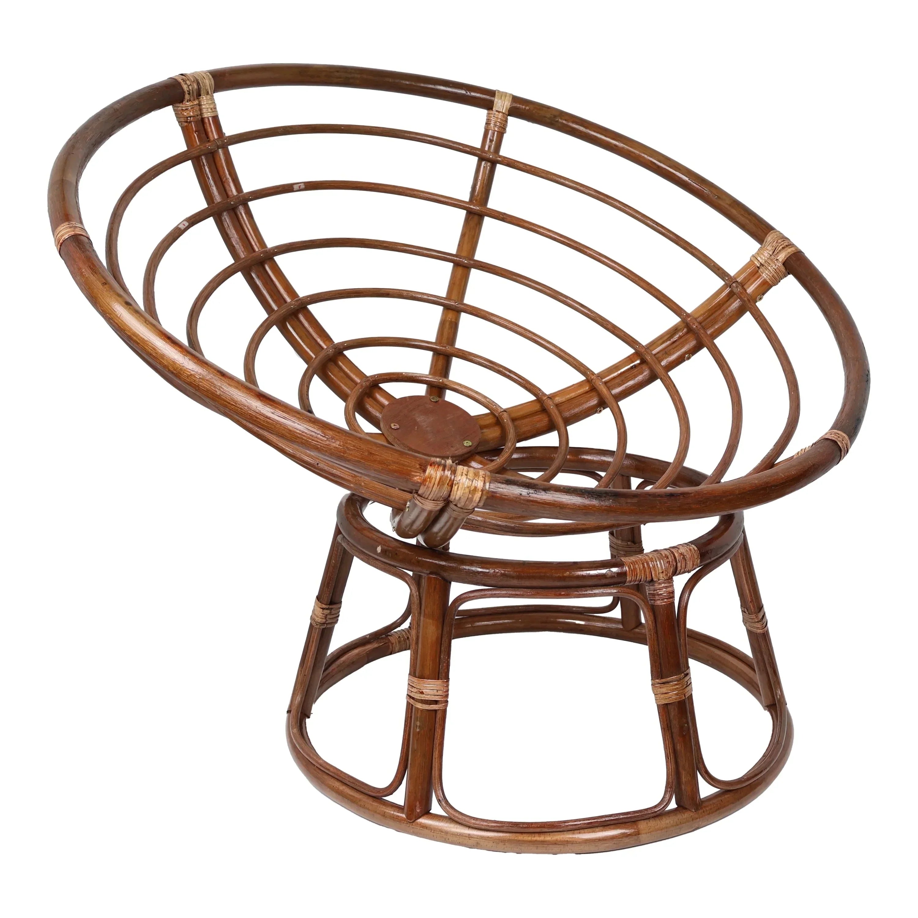 Fauteuil Papasan en rotin Bali 42 po avec coussin en sergé