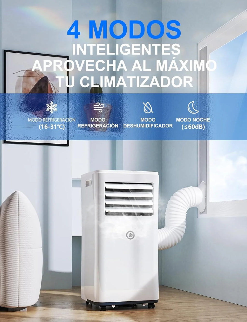 Climatiseur mobile 9000 BTU, 4-en-1