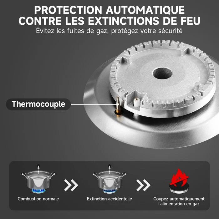 Plaque de cuisson gaz IsEasy MGBS-314A 4 feux Inox