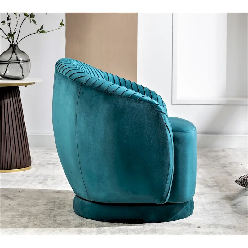 Petit fauteuil pivotant rond en velours Milvo