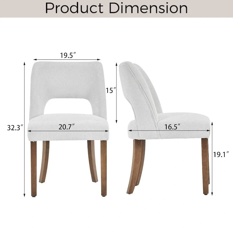 Lot de 4 chaises de salle à manger tapissées de tissu