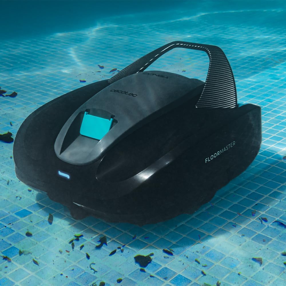 Cecotec Conga Pooldroid 2000 FloorMaster – Robot nettoyeur de piscine sans fil, autonomie 100 min, piscines jusqu’à 80 m², profondeur max. 2,5 m, filtre haute efficacité 2,5 L
