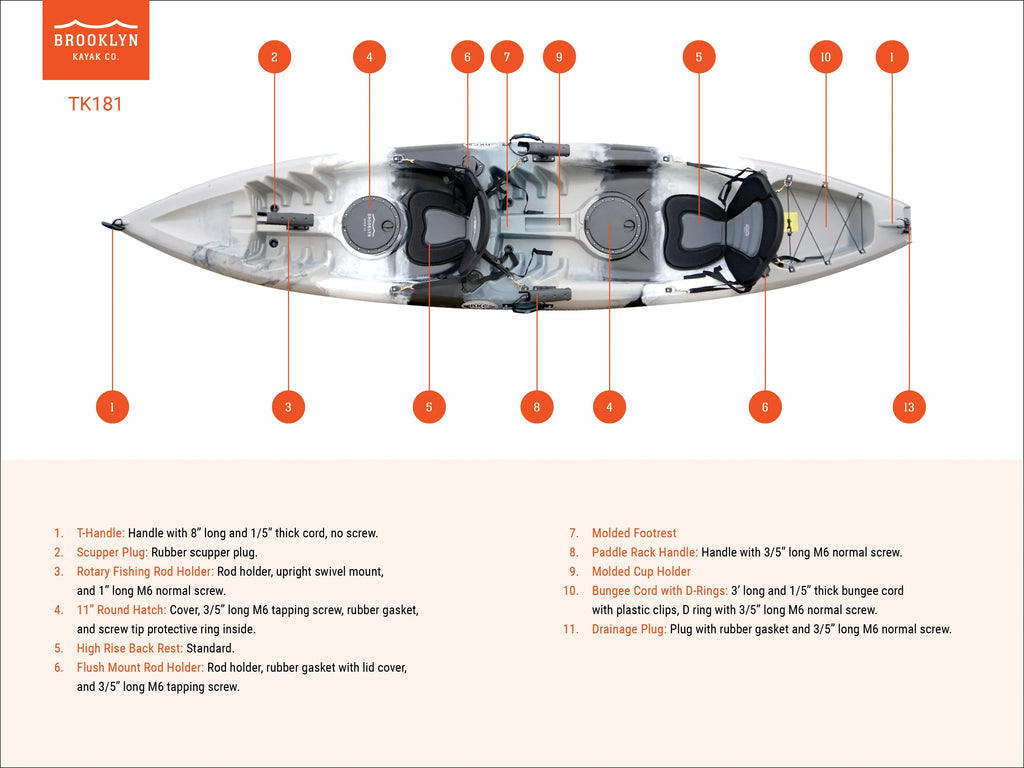 Kayak de pêche tandem BKC TK181 3,9 m pour 2 personnes avec sièges rembourrés et pagaies – 2026