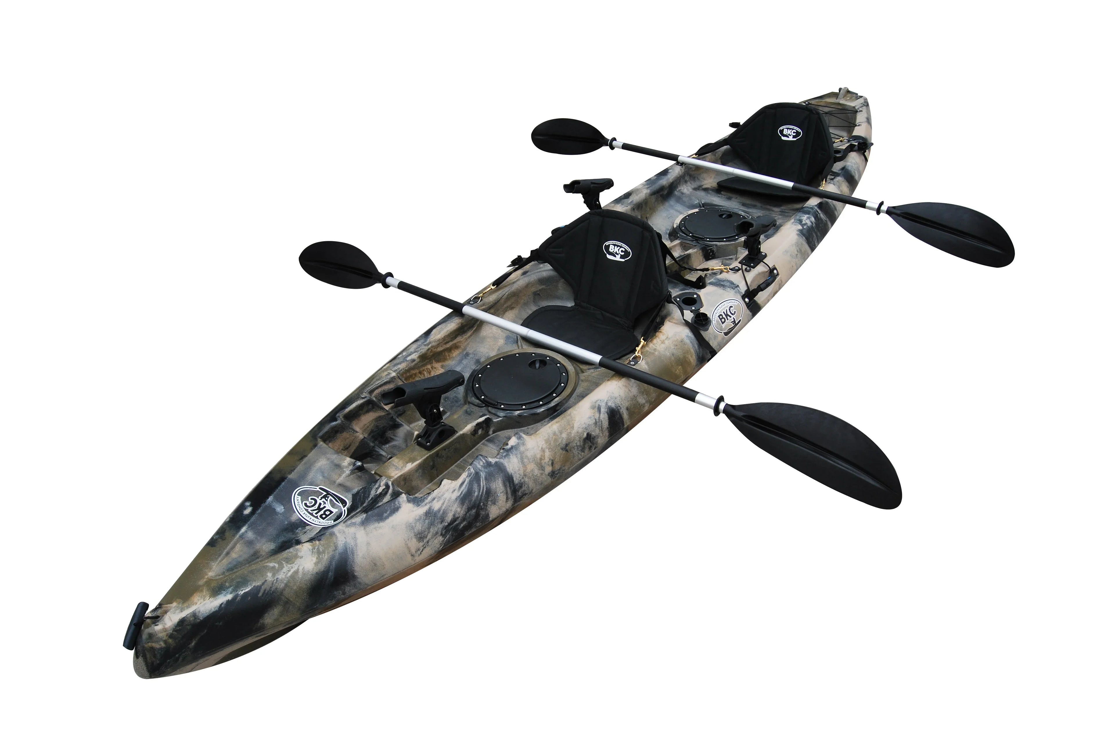 Kayak de pêche tandem BKC TK181 3,9 m pour 2 personnes avec sièges rembourrés et pagaies – 2026