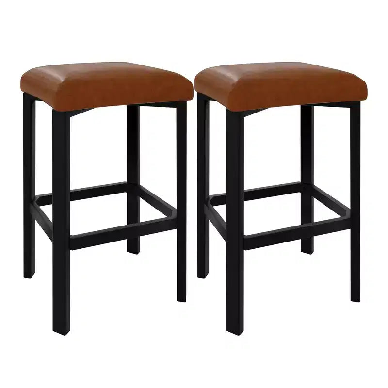 24 tabourets de bar avec revêtement en cuir PU de 5 cm d'épaisseur pour îlot de cuisine, comptoir de bar