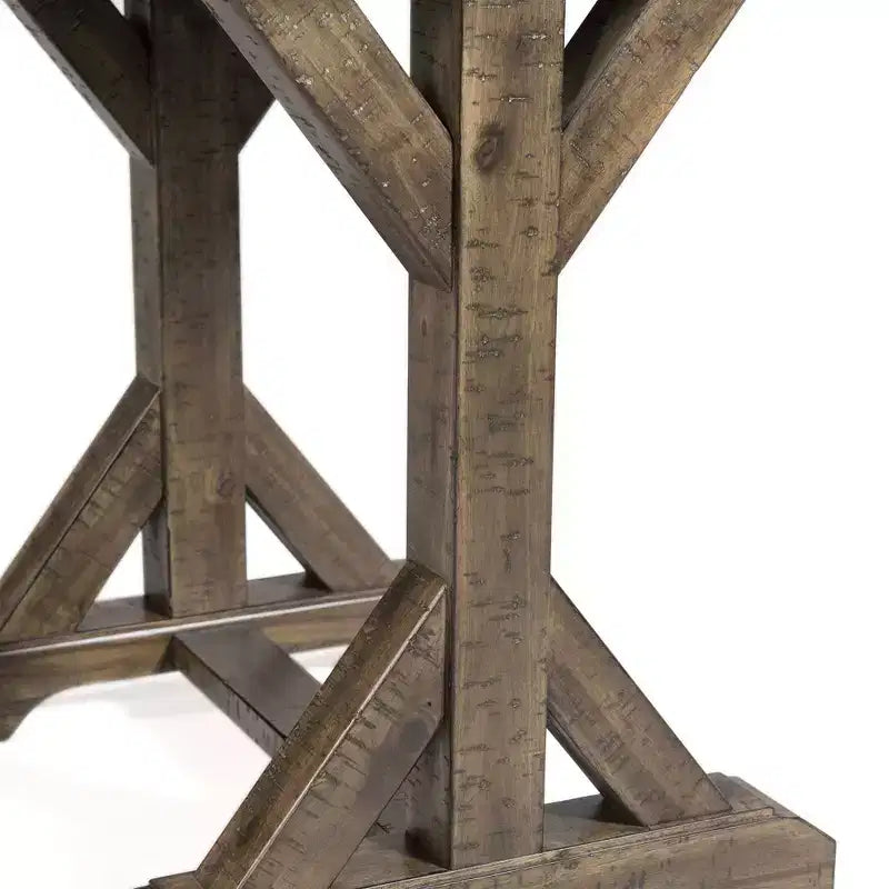 Table basse Flynn Trestle Noyer Marron - Picket House Furnishings : Table d'appoint rectangulaire rustique, finition vieillie