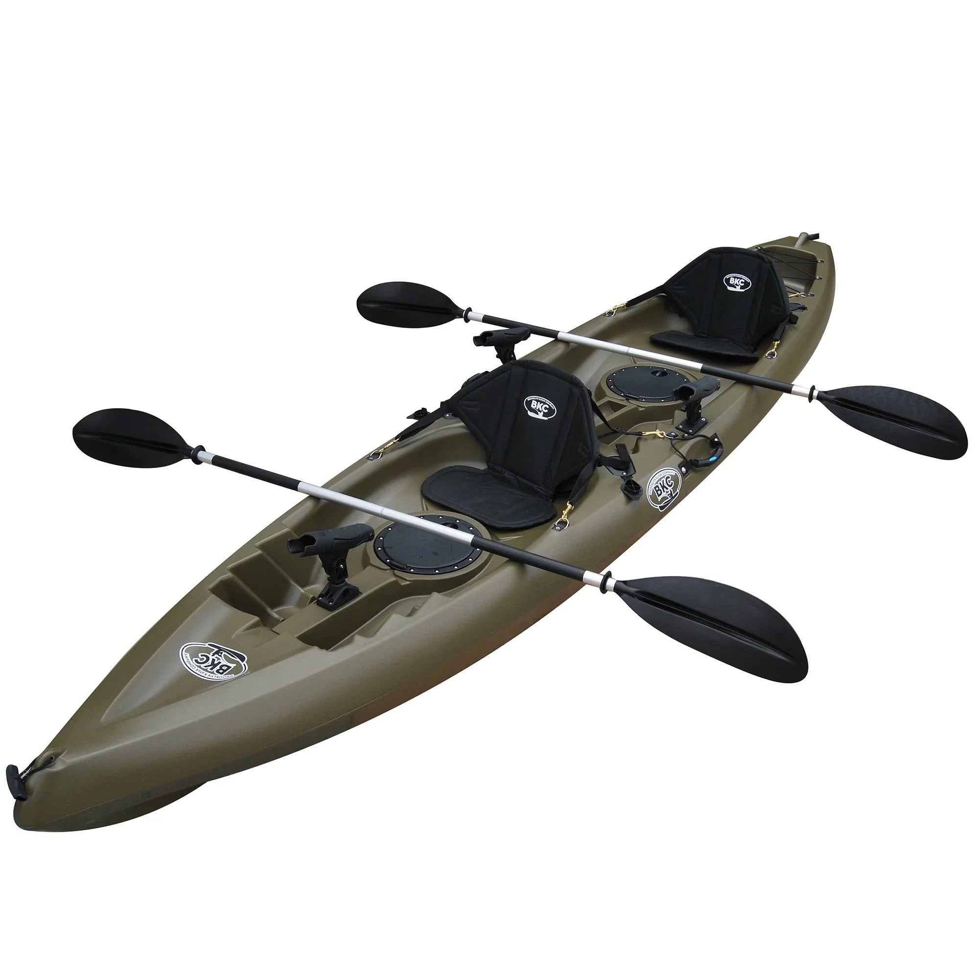 Kayak de pêche tandem BKC TK181 3,9 m pour 2 personnes avec sièges rembourrés et pagaies – 2026