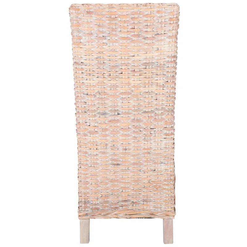 Lot de 2 chaises de salle à manger en osier naturel L 48 cm x P 56 cm x H 104 cm, style bohème côtier