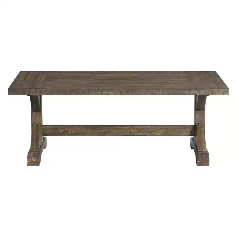 Table basse Flynn Trestle Noyer Marron - Picket House Furnishings : Table d'appoint rectangulaire rustique, finition vieillie