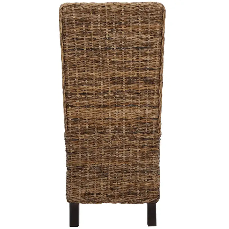 Lot de 2 chaises de salle à manger en osier naturel L 48 cm x P 56 cm x H 104 cm, style bohème côtier