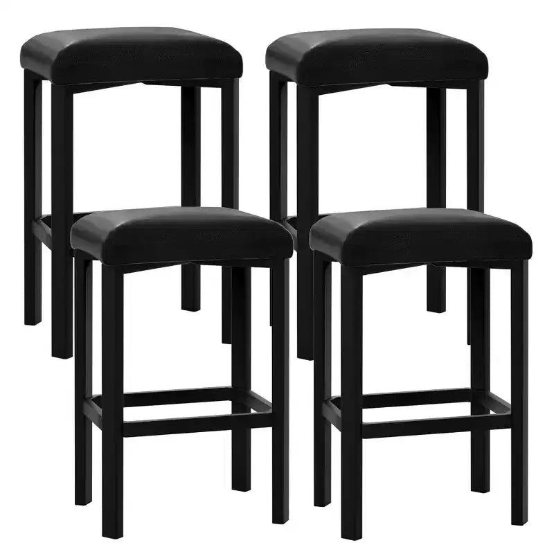 24 tabourets de bar avec revêtement en cuir PU de 5 cm d'épaisseur pour îlot de cuisine, comptoir de bar