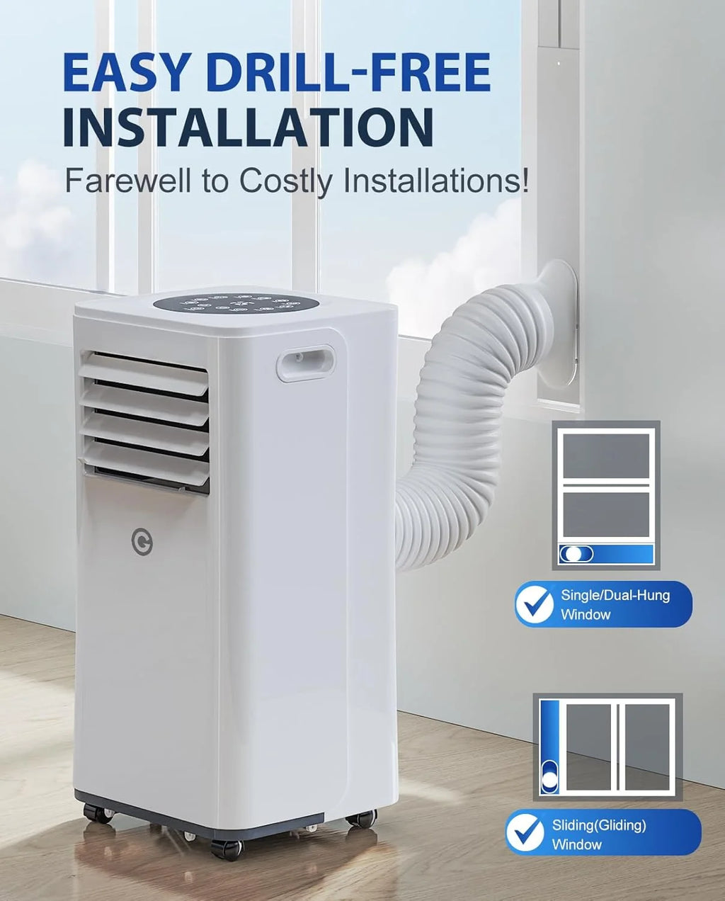 Climatiseur mobile 9000 BTU, 4-en-1