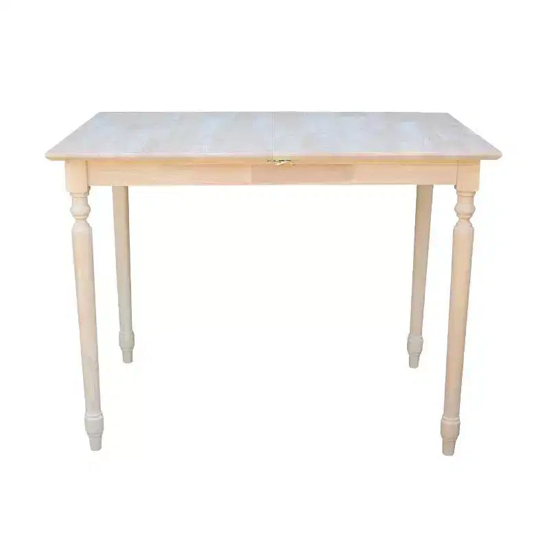 Table de salle à manger extensible hauteur comptoir avec rallonge papillon et pieds tournés non finie - International Concepts