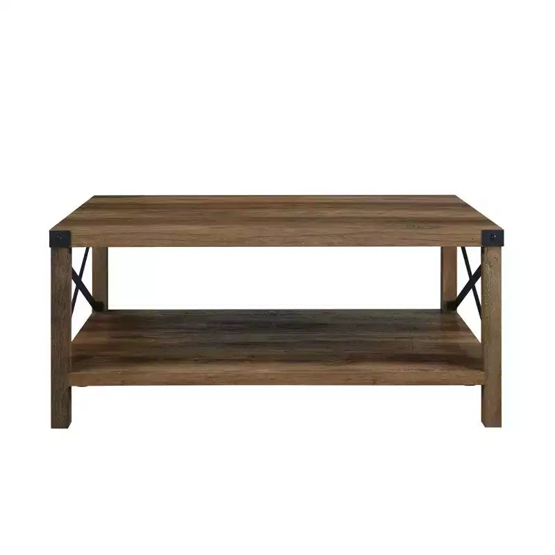 Table basse Sophie Rustic Industrial à piètement X - Saracina Home
