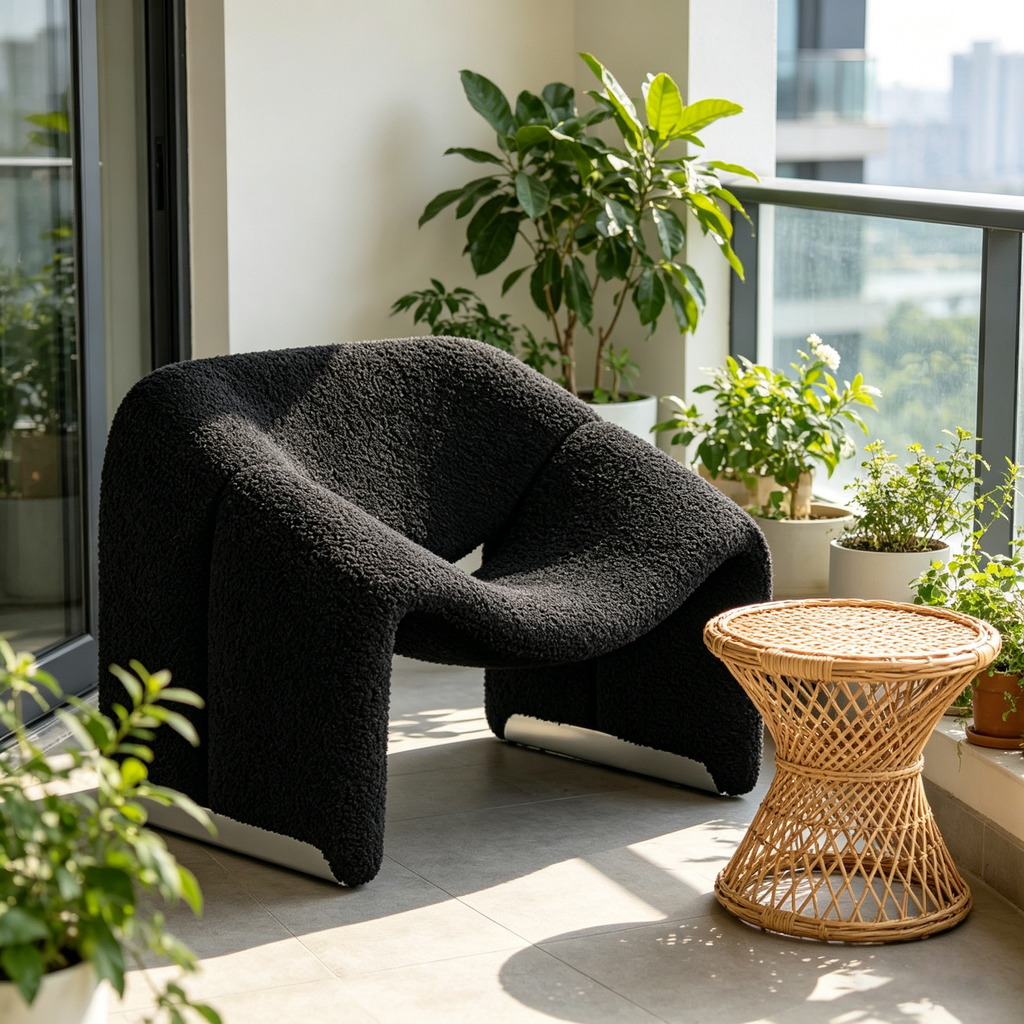 Cream Smile Armchair – Black
