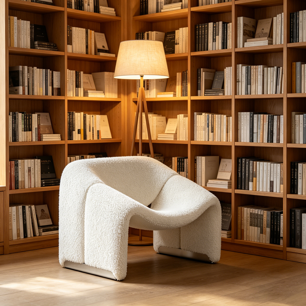 Cream Smile Armchair – White