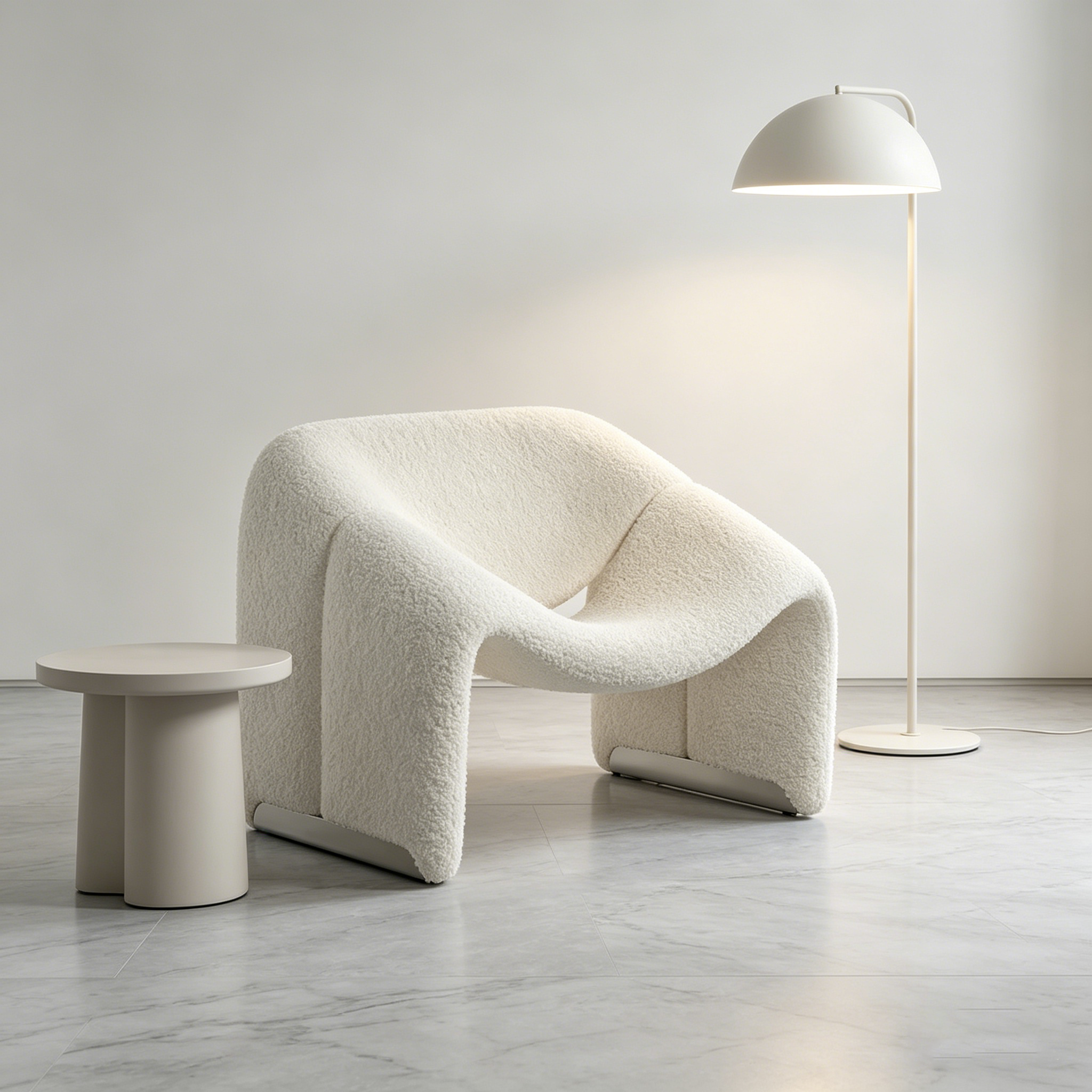 Cream Smile Armchair – White