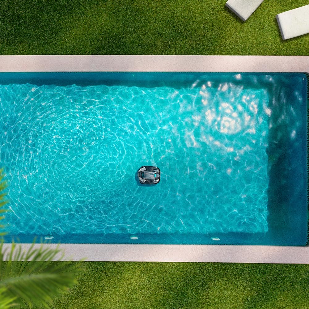 Cecotec Conga Pooldroid 2000 FloorMaster – Robot nettoyeur de piscine sans fil, autonomie 100 min, piscines jusqu’à 80 m², profondeur max. 2,5 m, filtre haute efficacité 2,5 L