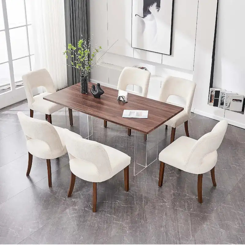 Lot de 4 chaises de salle à manger tapissées de tissu