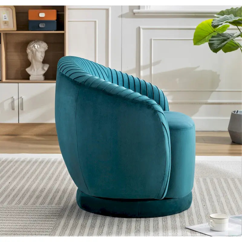 Petit fauteuil pivotant rond en velours Milvo