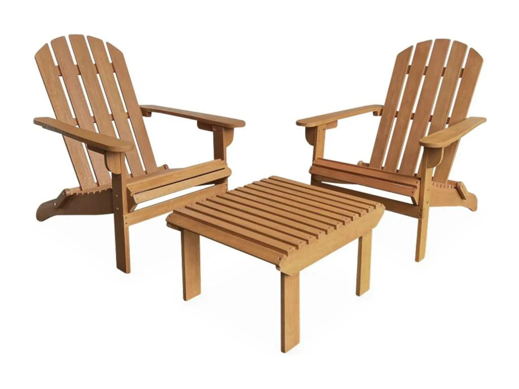 Lot de fauteuils de jardin – Naturel clair (Naturel clair)