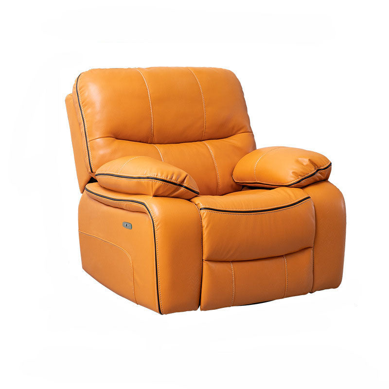 Grain Leather Recliner – Yellow
