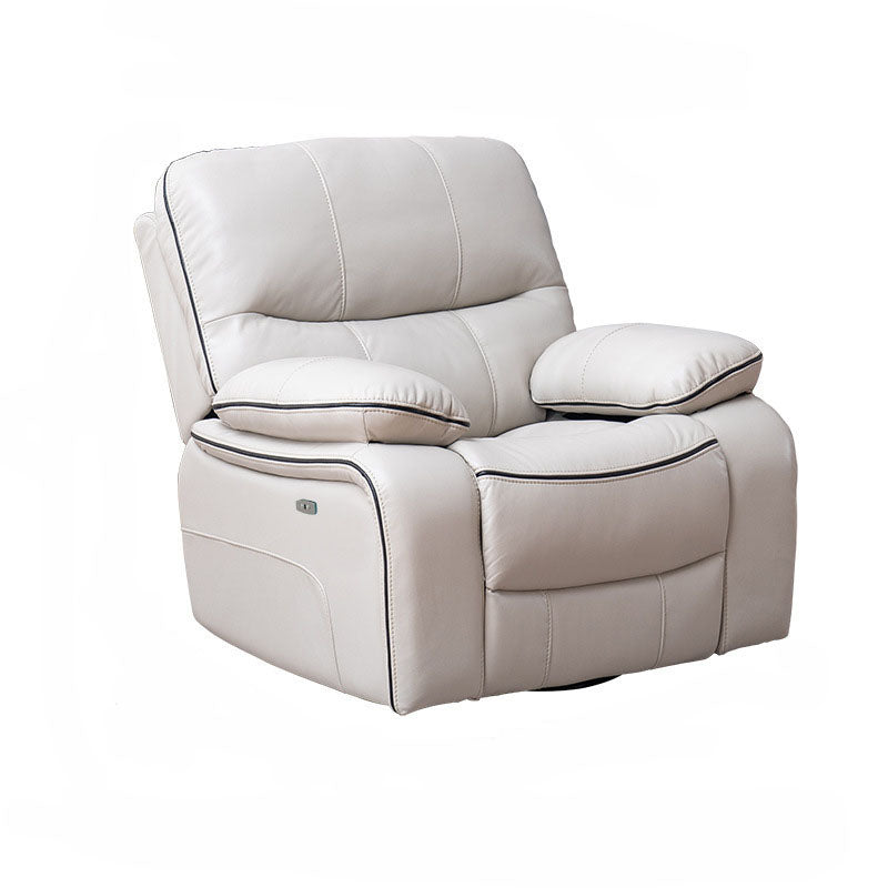 Grain Leather Recliner – White