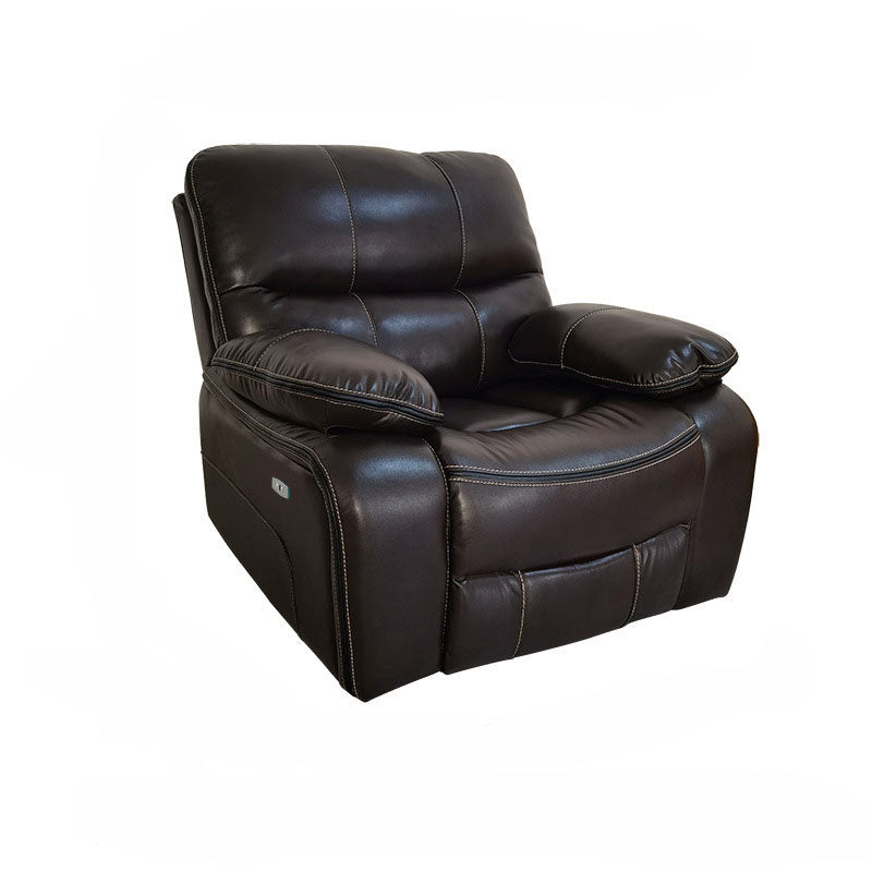Grain Leather Recliner – Black