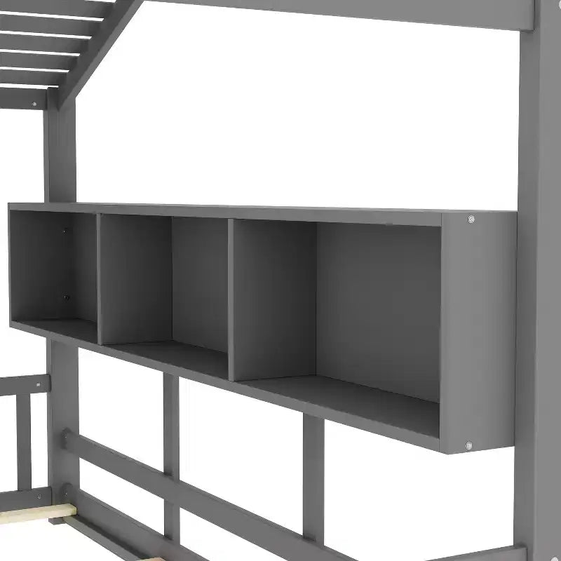 Lit cabane cabane Montessori pour enfant avec étagère de rangement - ModernLuxe