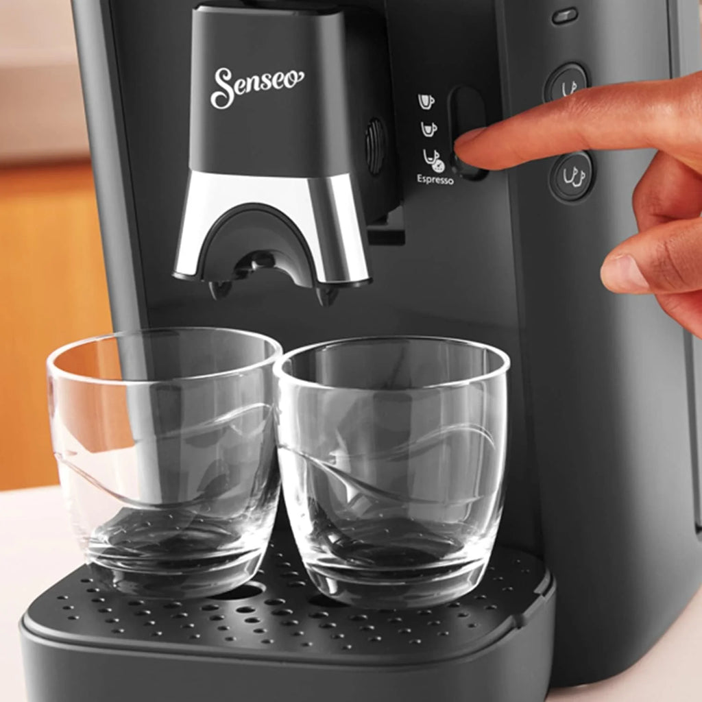 Senseo Maestro Machine à Café Dosettes avec Réservoir d'Eau de 1,2 Litre, Sélection l'Intensité du et Fonction Mémo, Produit Vert, Couleur: Noir, (CSA260/61)